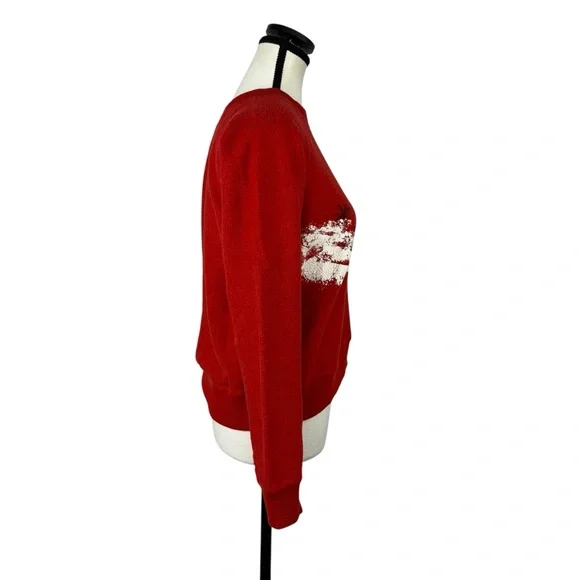 Faherty XS Red Graphic Ski Waikiki Sweatshirt Pullover Crewneck Cotton Blend - Picture 4 of 11